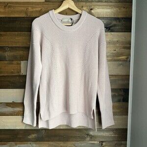 Drumohr Italy Women's Pink 100% Merino Sweater Size Small Ribbed Crewneck Luxury